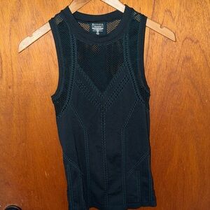 Athleta Seamless Mesh Knit Tank Top — Navy Blue | XS